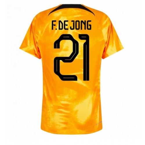 Lacne Muži Futbalové dres Holandsko Frenkie de Jong #21 MS 2022 Krátky Rukáv - Domáci